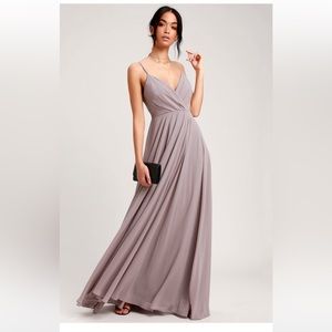 Lulus All About Love Taupe Maxi Dress size L